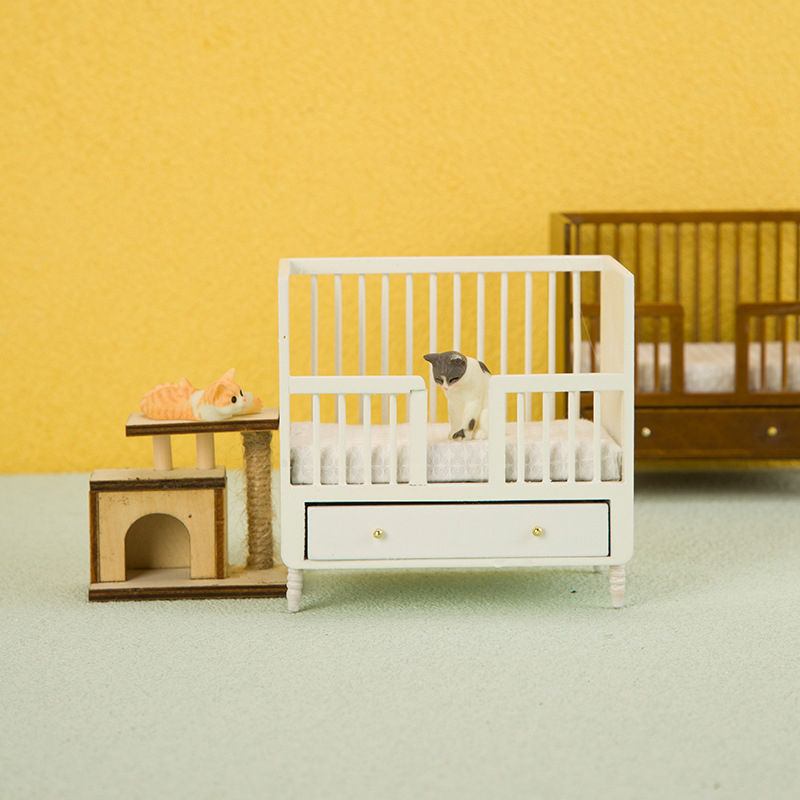 1:12 Miniature White Wood Baby - Baby Nursery Crib のレビューと価格