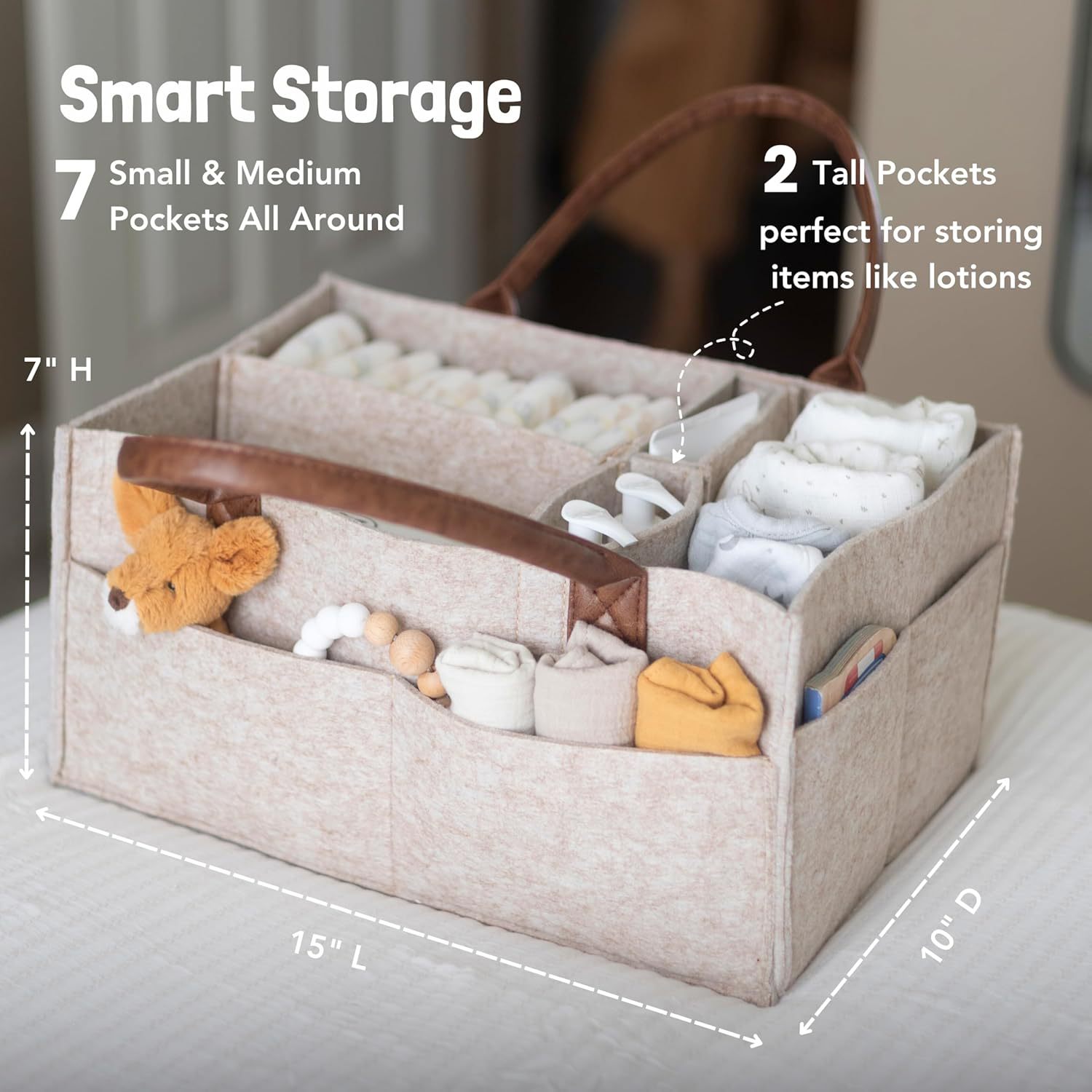 Baby Felt Storage Nursery Orga - Diaper Caddy Organizer のレビューと価格
