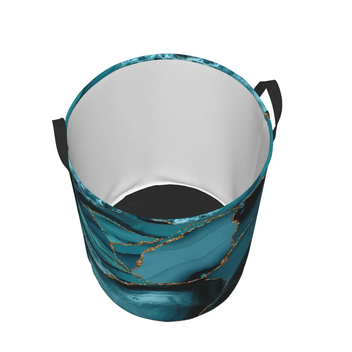 Custom Teal And Gold Marble La - Baby Nursery Laundry Basket のレビューと価格