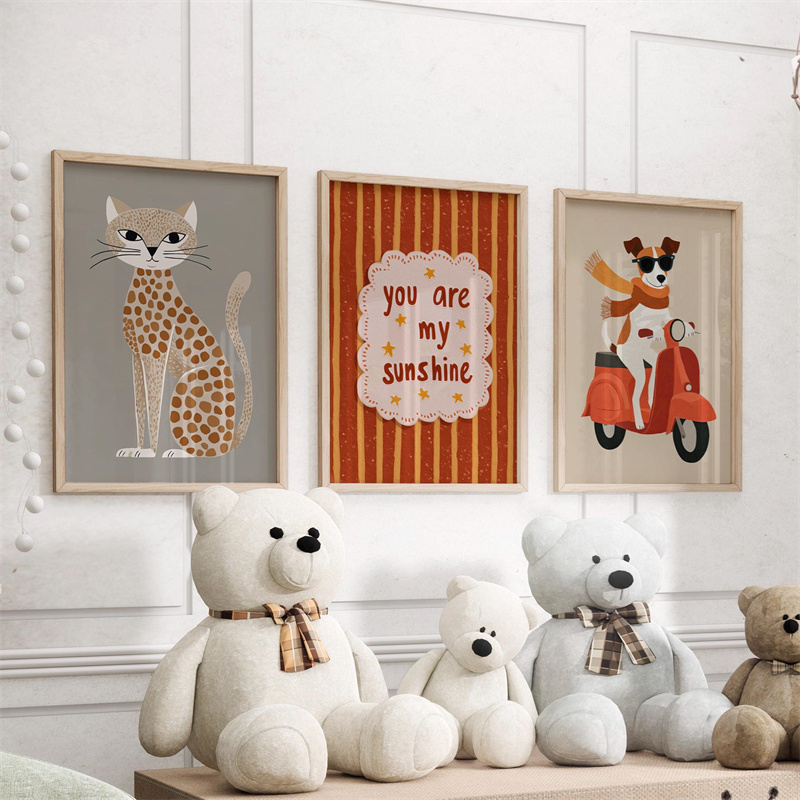 1/3pcs Set Cheetah and Dog Pos - Baby Nursery You Are My Sunshine のレビューと価格