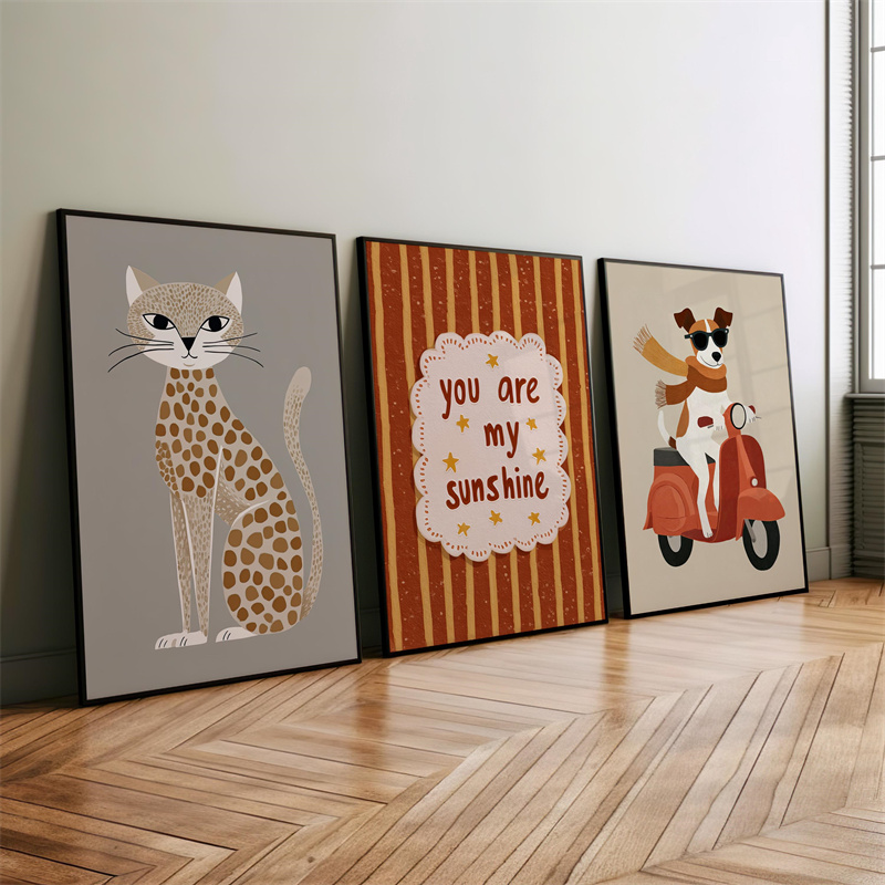 1/3pcs Set Cheetah and Dog Pos - Baby Nursery You Are My Sunshine のレビューと価格