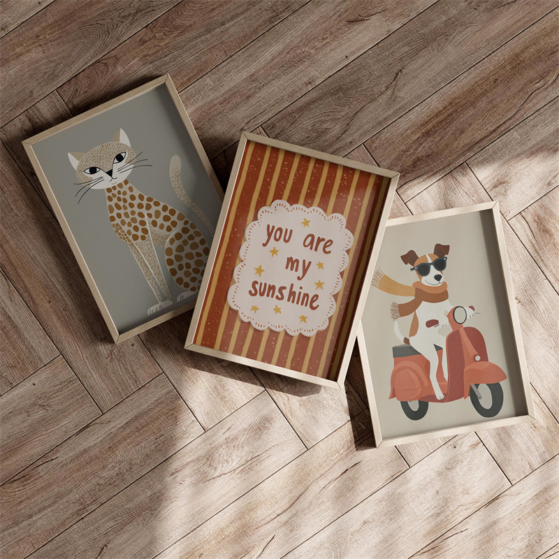1/3pcs Set Cheetah and Dog Pos - Baby Nursery You Are My Sunshine のレビューと価格