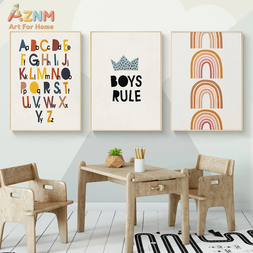 Rainbow Alphabet Poster Educat - Baby Nursery Design のレビューと価格