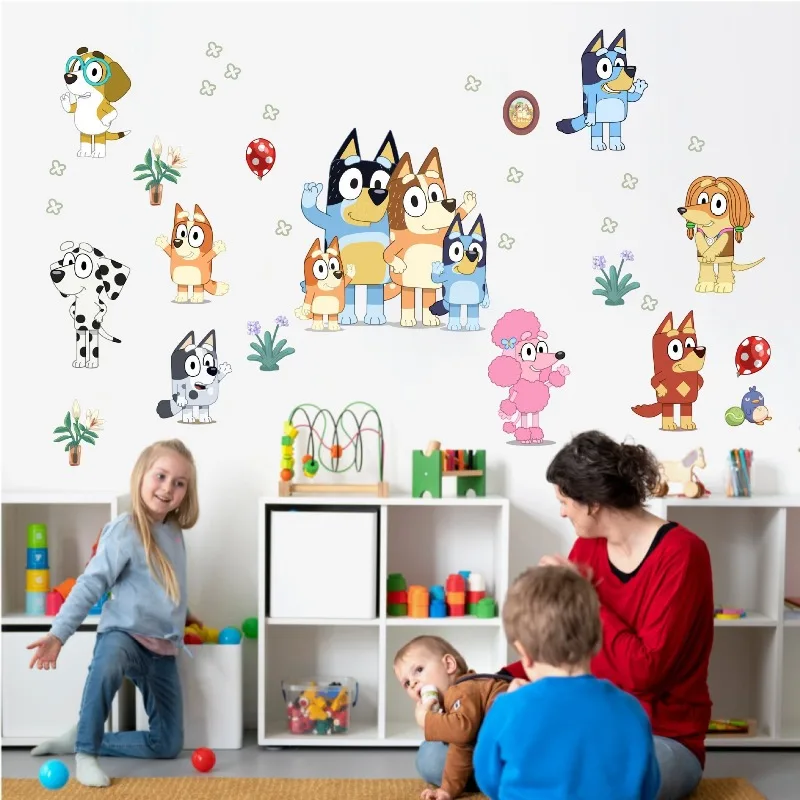 Bluey Cute Cartoon Anime Self- - Baby Nursery Wall Art のレビューと価格