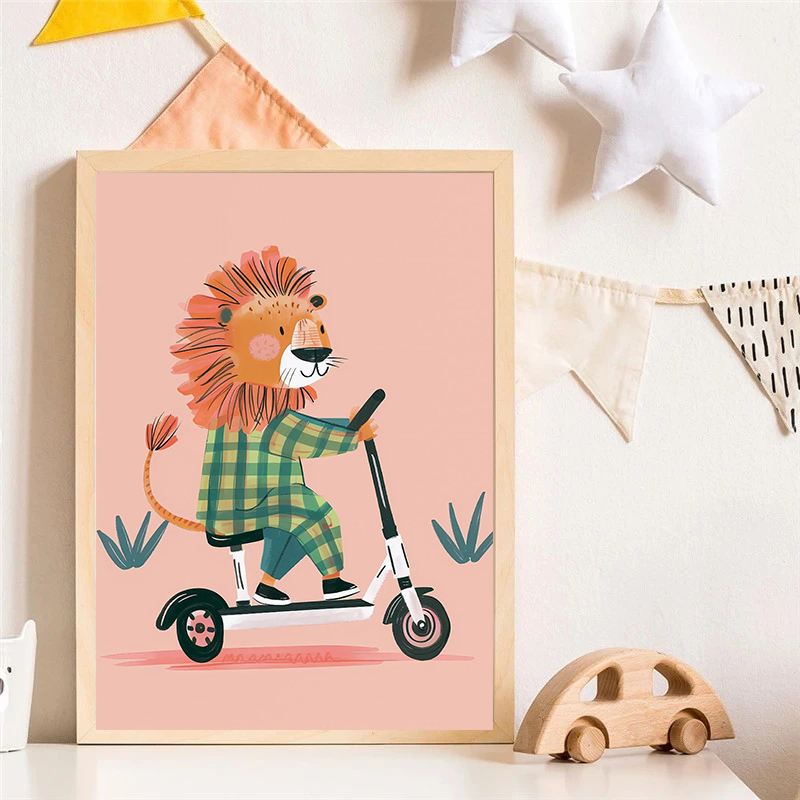 Dog Airplane Lion in Car Anima - Baby Nursery Wall Art のレビューと価格