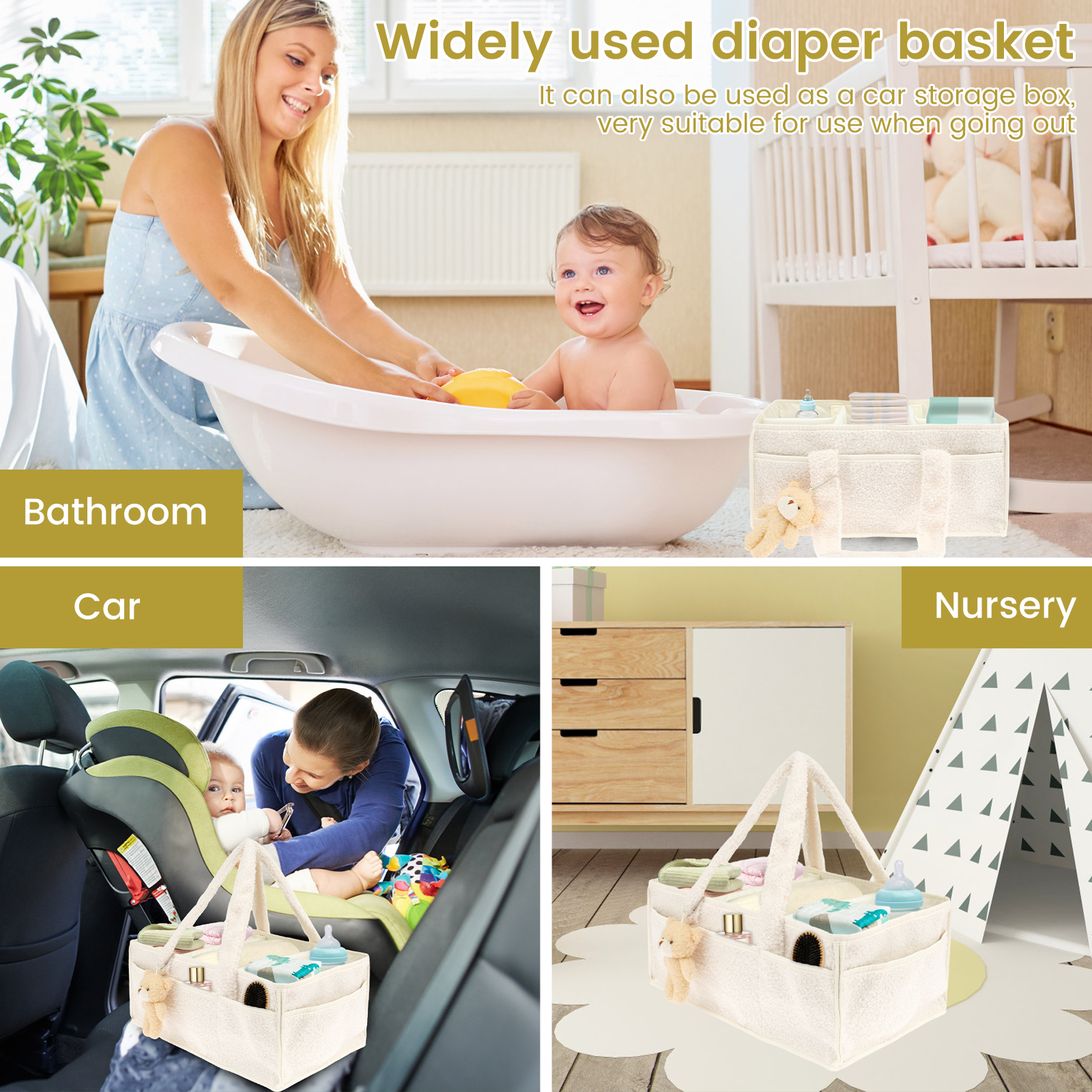 Diaper Bag for Baby Newborn Po - Diaper Caddy Organizer のレビューと価格