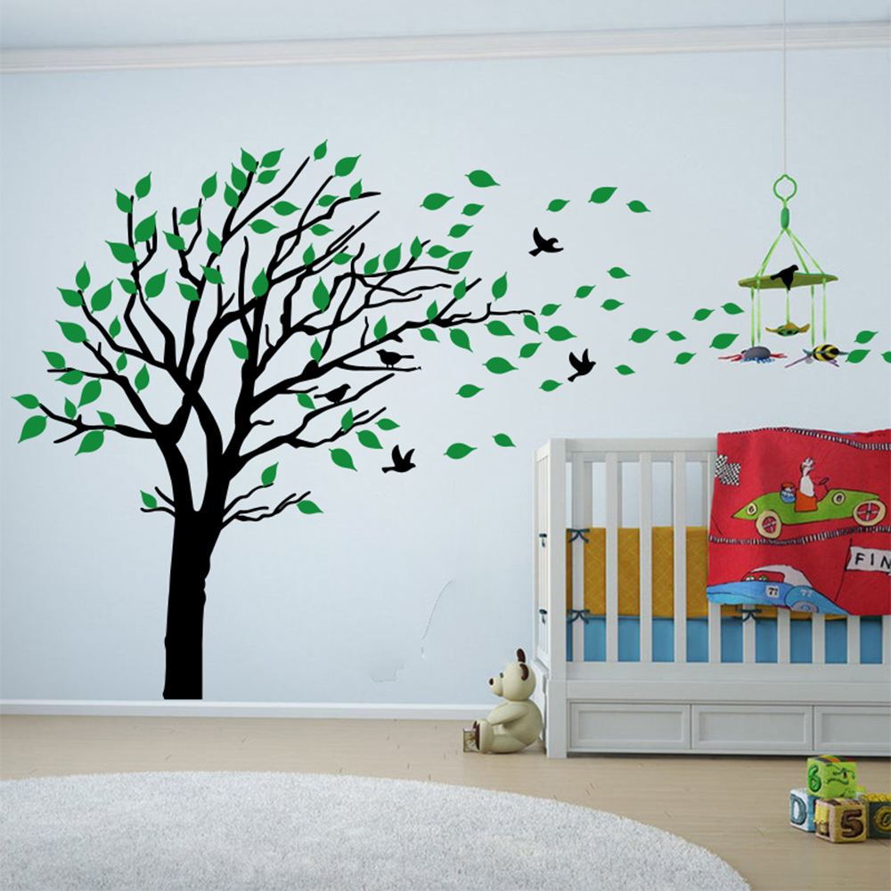 Large Two Colors Tree Leaves W - Baby Nursery Colors のレビューと価格