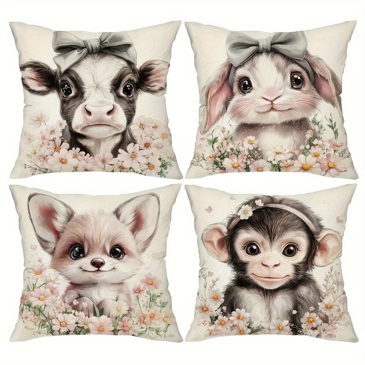 Cute Baby Farm Animal Throw Pi - Baby Nursery Cushion のレビューと価格