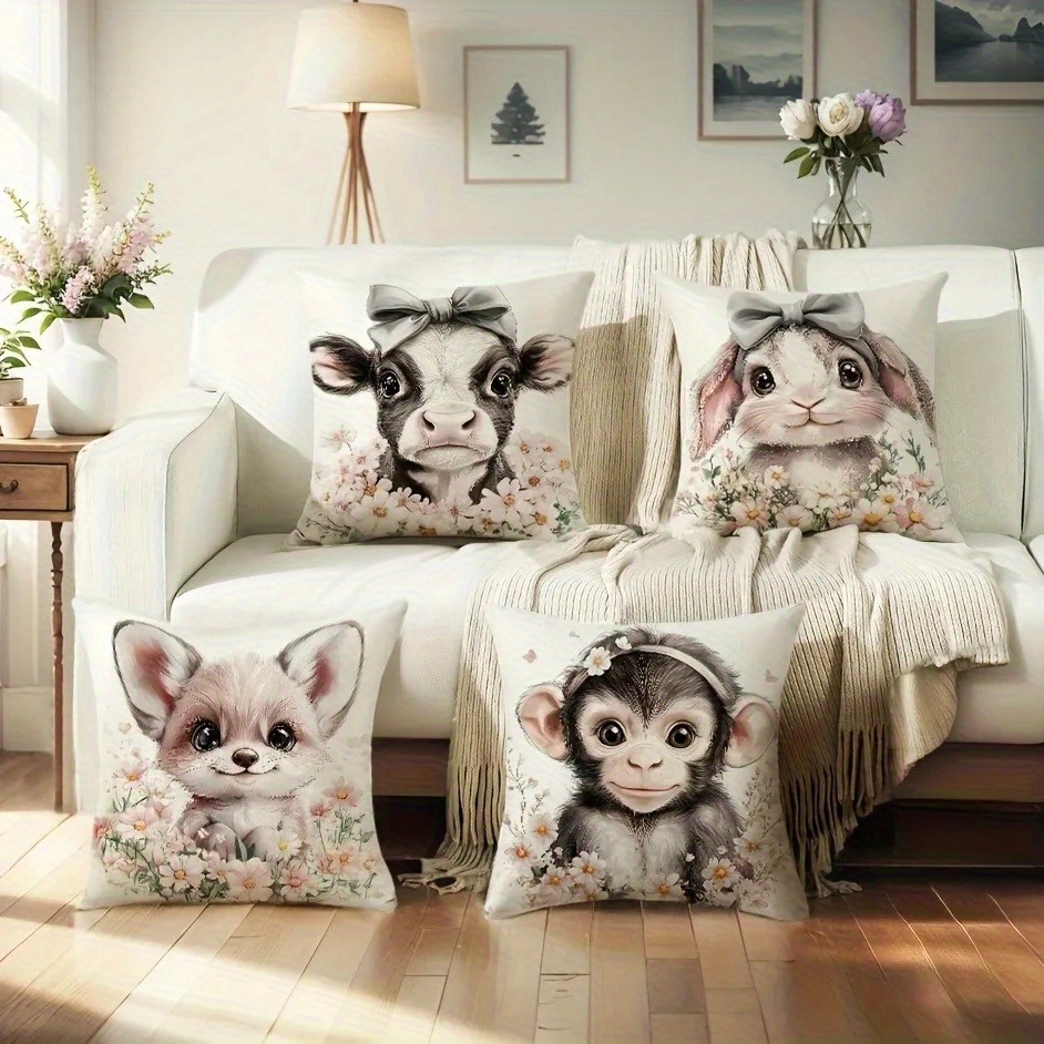 Cute Baby Farm Animal Throw Pi - Baby Nursery Cushion のレビューと価格