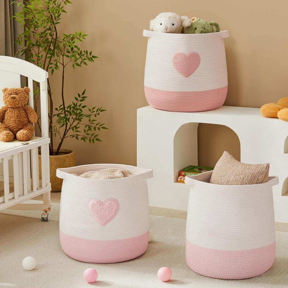 Pink Laundry Basket Hamper for - Baby Nursery Laundry Basket のレビューと価格
