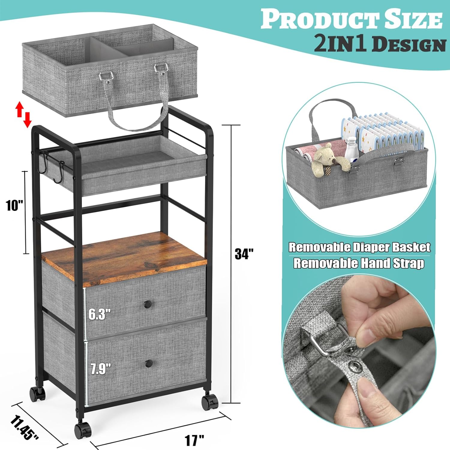 2IN1 Baby Diaper Caddy Organiz - Baby Nursery Essentials のレビューと価格
