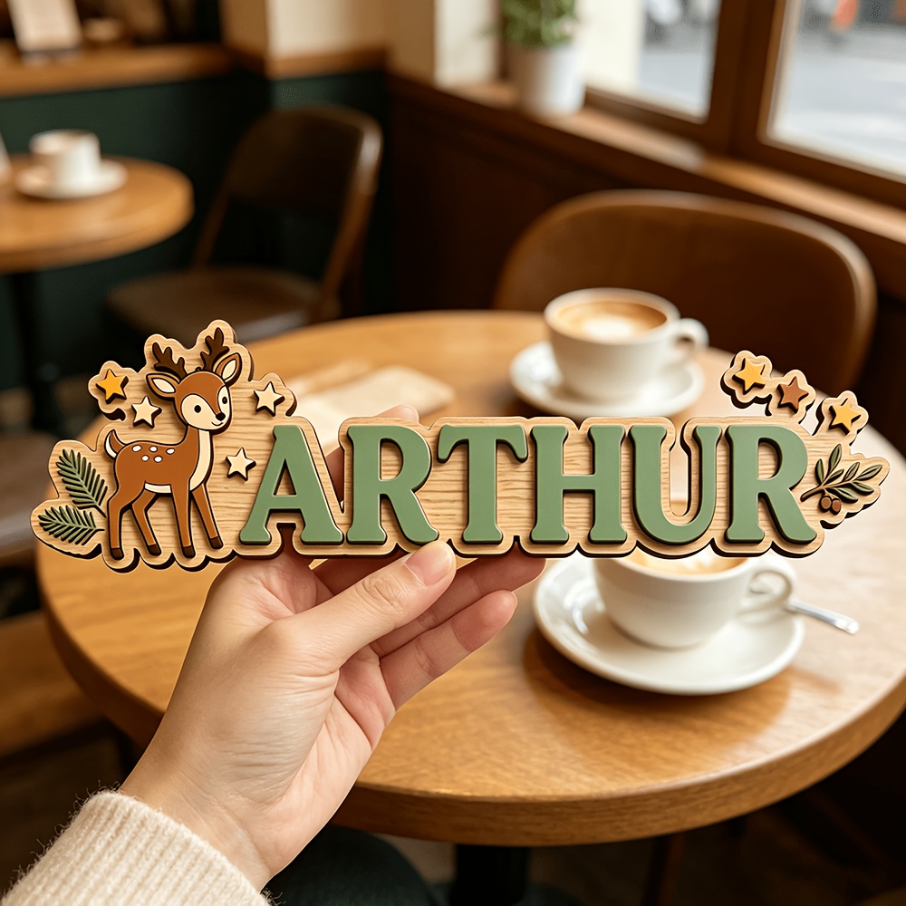 Custom Deer & Star Wooden Name - Baby Nursery Usa のレビューと価格