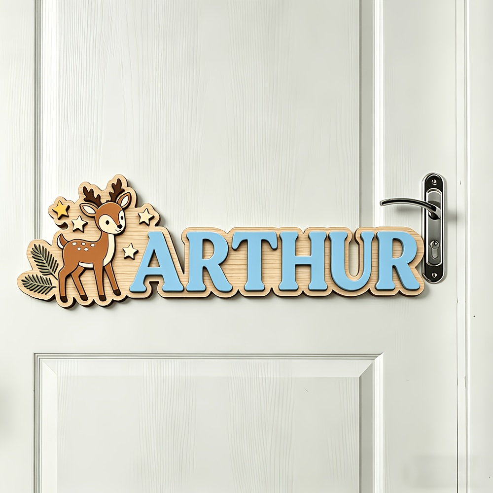 Custom Deer & Star Wooden Name - Baby Nursery Usa のレビューと価格