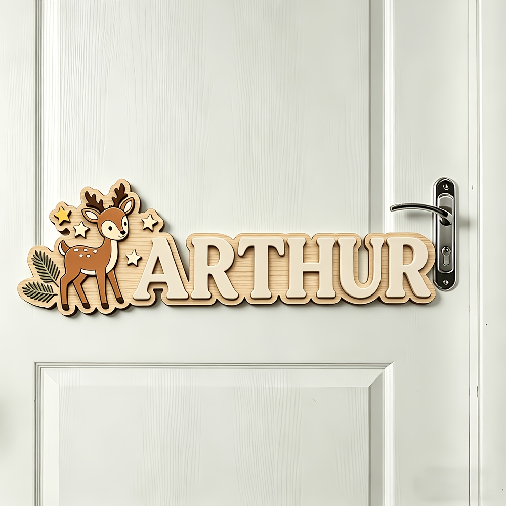 Custom Deer & Star Wooden Name - Baby Nursery Usa のレビューと価格