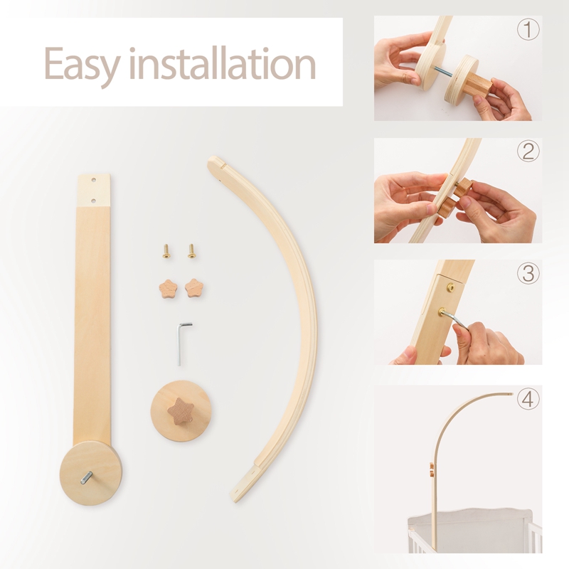 Baby Wooden Bed Bell Bracket M - Crib Mobile Musical のレビューと価格
