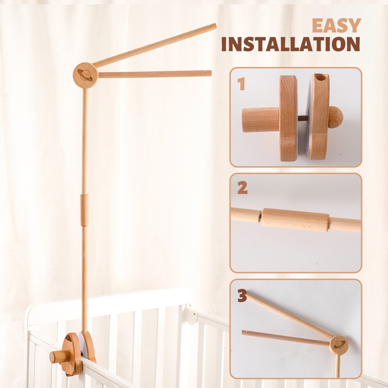 Baby Wooden Bed Bell Bracket M - Crib Mobile Musical のレビューと価格