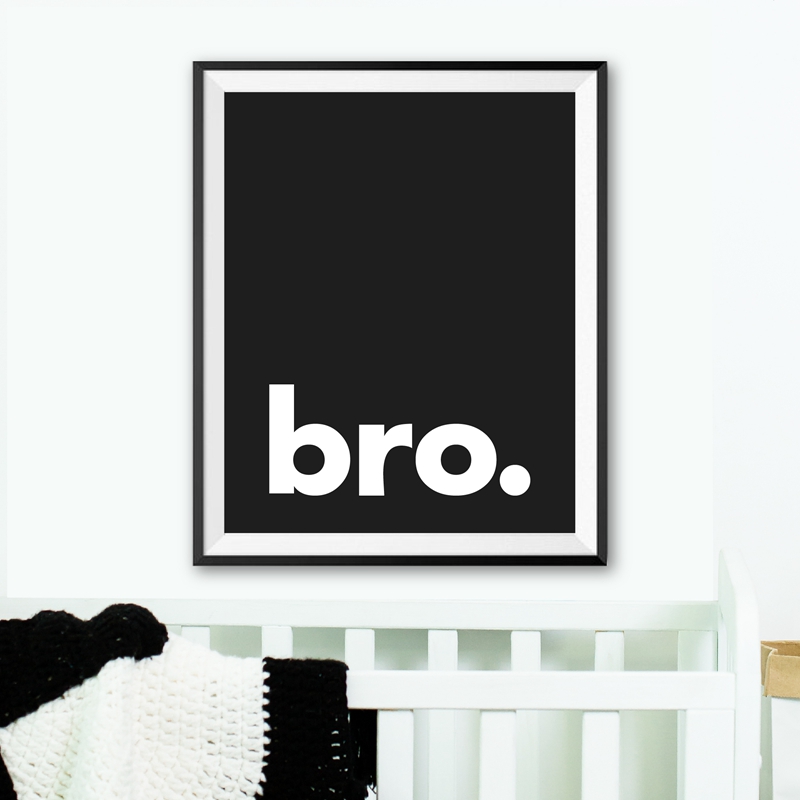 Bro. Print Minimalist Typograp - Baby Nursery Quotes Wall Art のレビューと価格