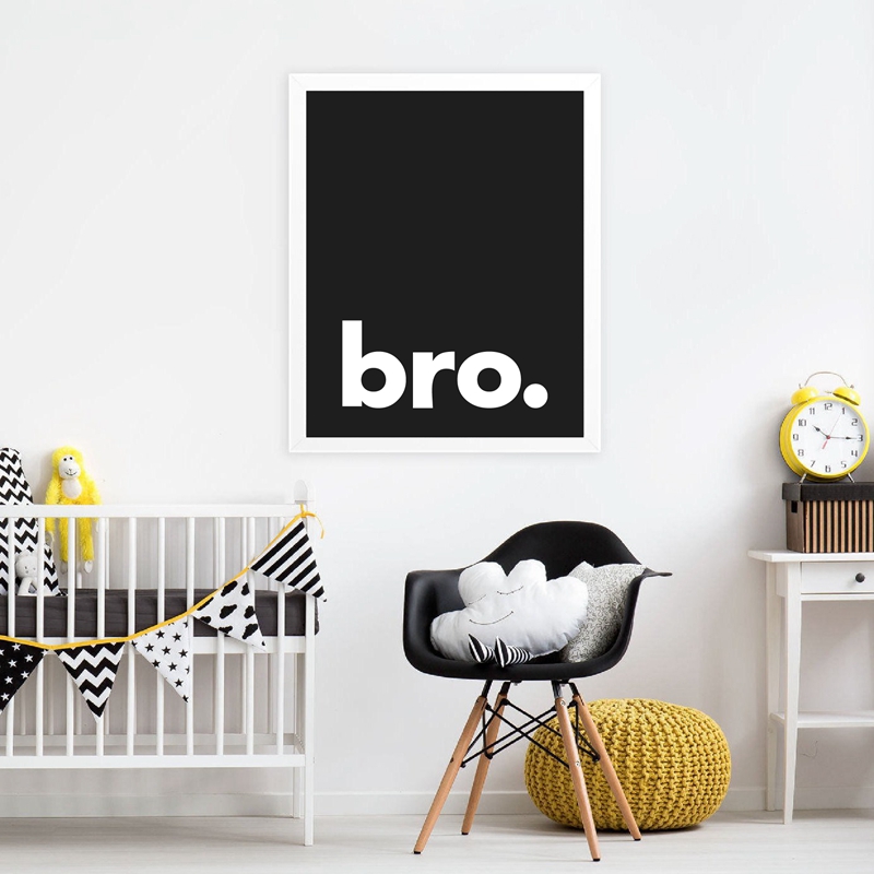 Bro. Print Minimalist Typograp - Baby Nursery Quotes Wall Art のレビューと価格