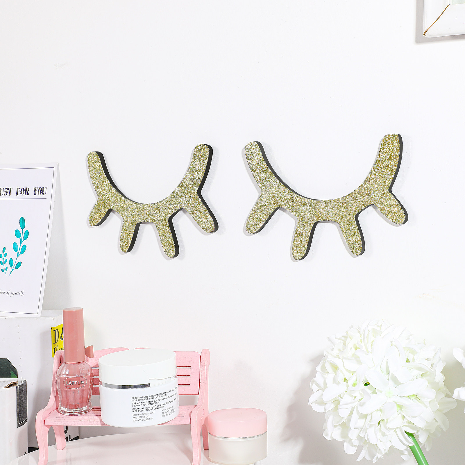 1Pair Nordic Style Sleepy Eyel - Baby Nursery Stickers のレビューと価格