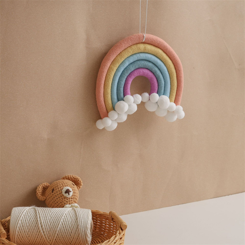 Nordic Felt Woven Rainbow Hair - Baby Nursery Garland のレビューと価格