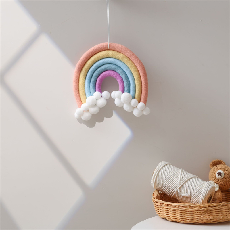 Nordic Felt Woven Rainbow Hair - Baby Nursery Garland のレビューと価格