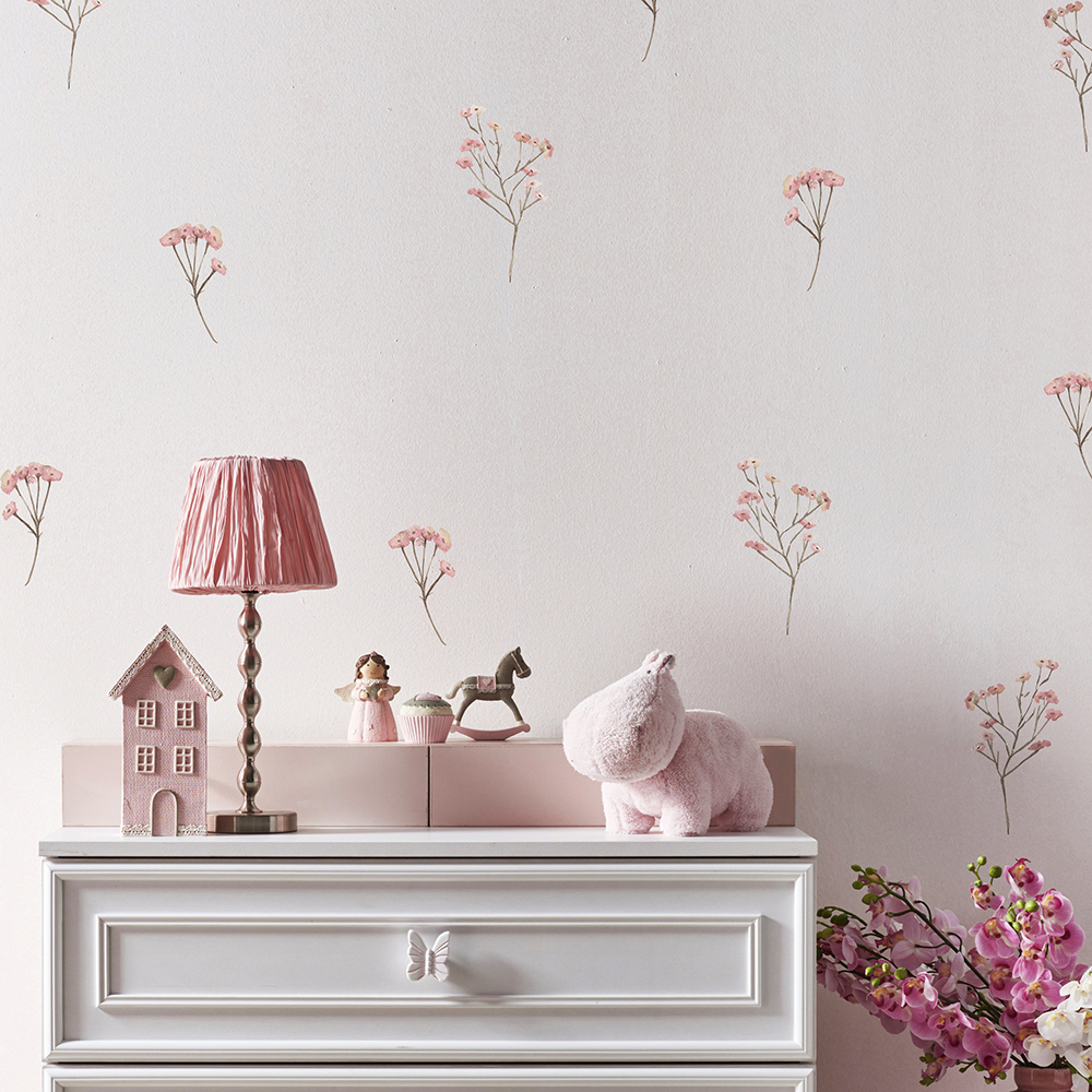 Pink  Watercolor Flower Wall S - Baby Nursery Design のレビューと価格