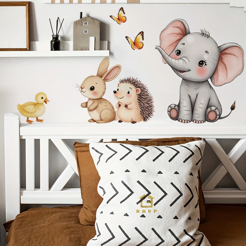Cartoon Animal Wall Sticker -  - Baby Nursery Stickers のレビューと価格