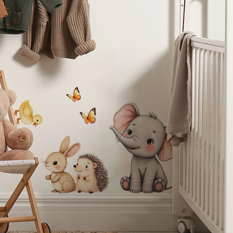 Cartoon Animal Wall Sticker -  - Baby Nursery Stickers のレビューと価格