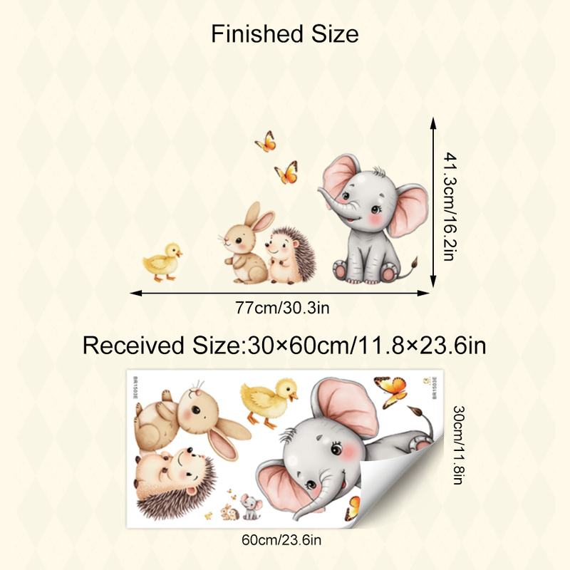 Cartoon Animal Wall Sticker -  - Baby Nursery Stickers のレビューと価格