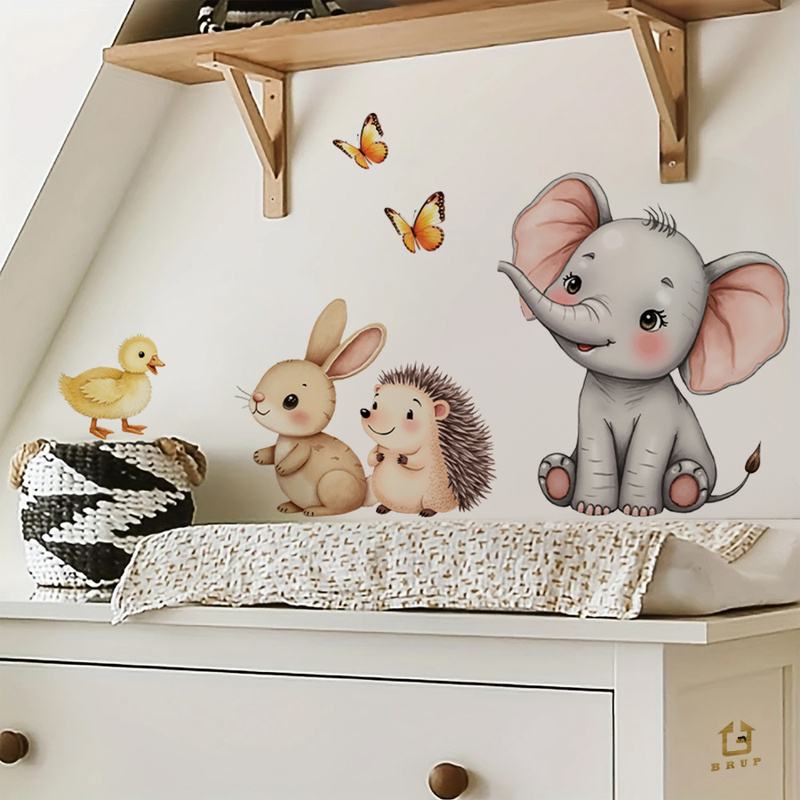 Cartoon Animal Wall Sticker -  - Baby Nursery Stickers のレビューと価格