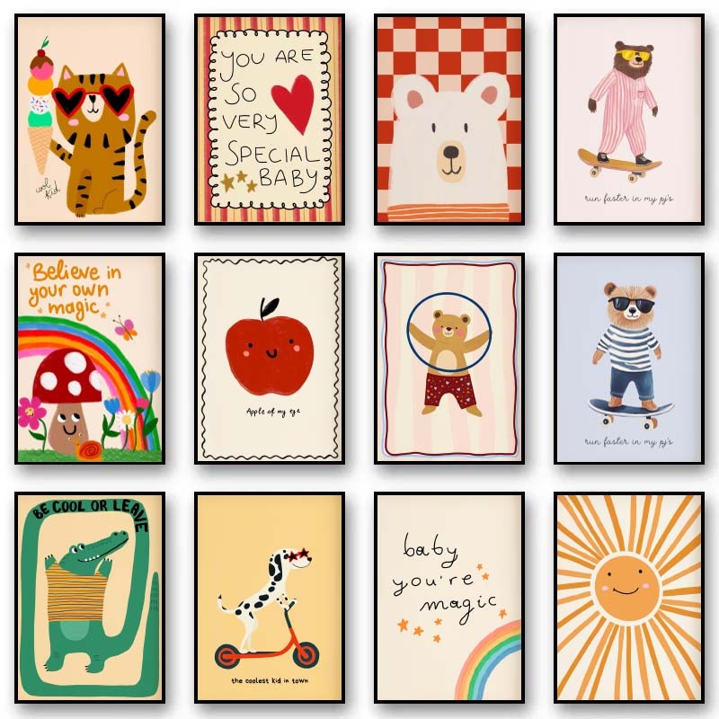 Animals Poster Prints Nordic F - Baby Nursery Wall Art のレビューと価格