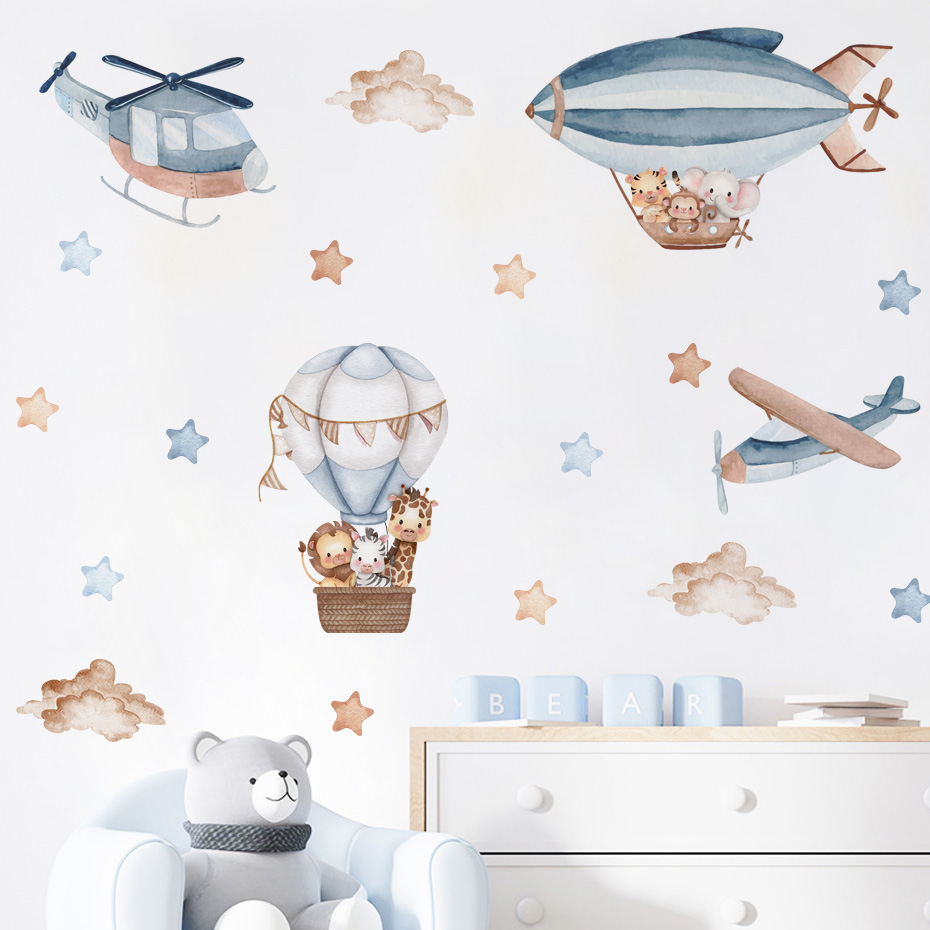 Watercolor Animals Hot Air Bal - Baby Nursery Design のレビューと価格