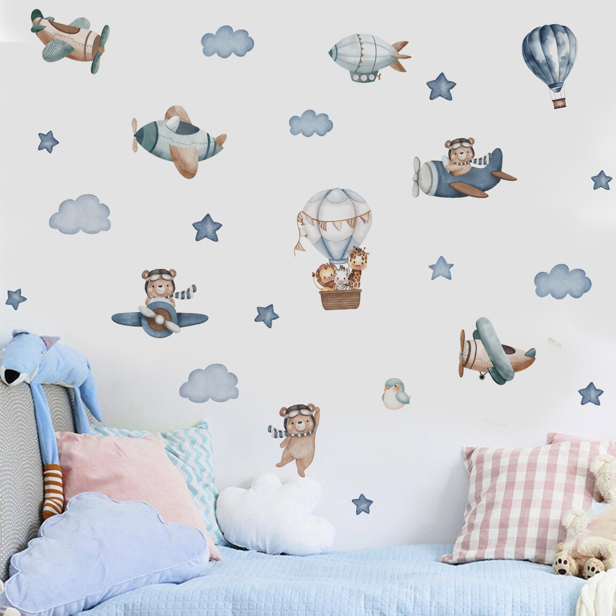 Watercolor Animals Hot Air Bal - Baby Nursery Design のレビューと価格