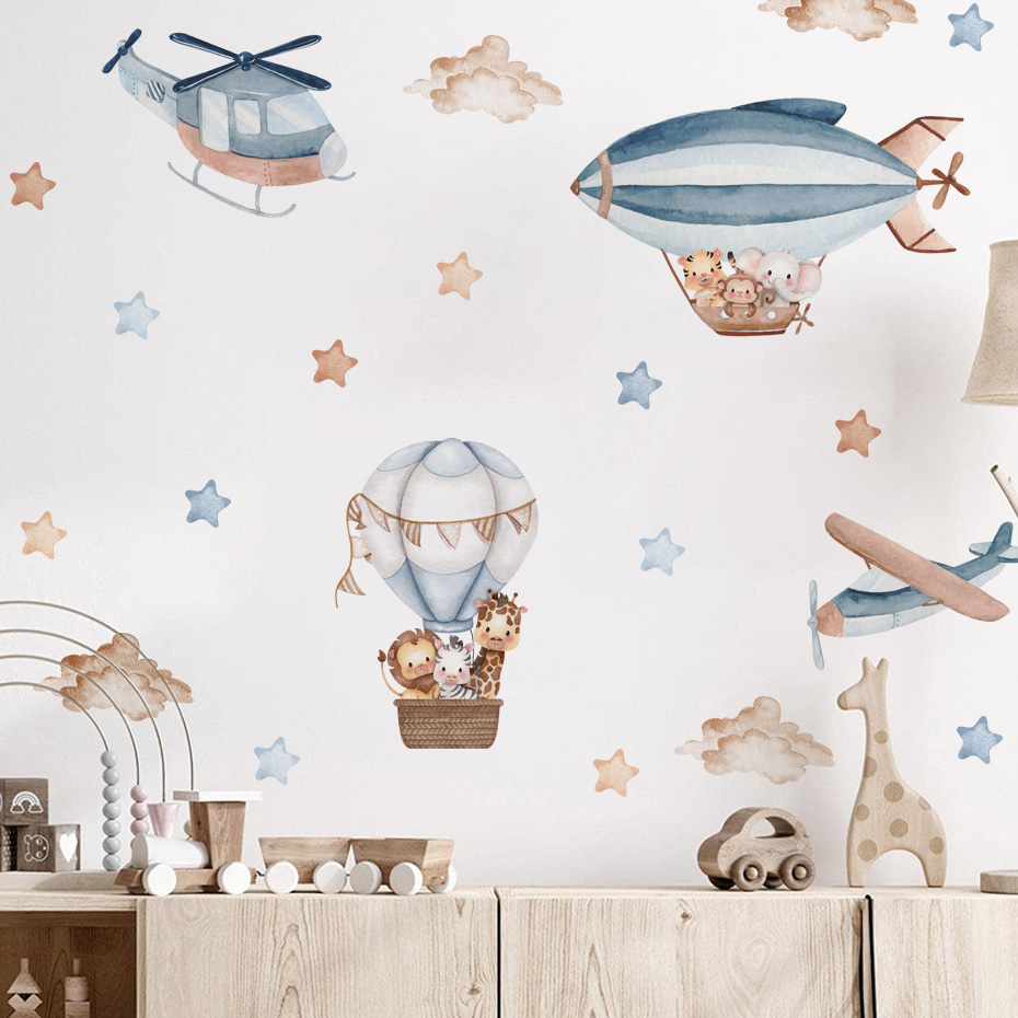 Watercolor Animals Hot Air Bal - Baby Nursery Design のレビューと価格