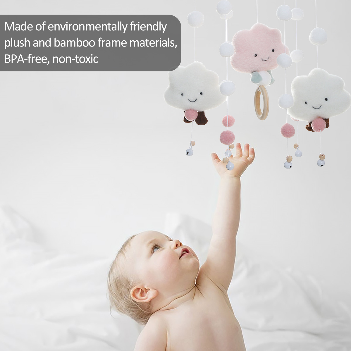 Mobile Wind Chimes with Cloud  - Crib Mobile Musical のレビューと価格