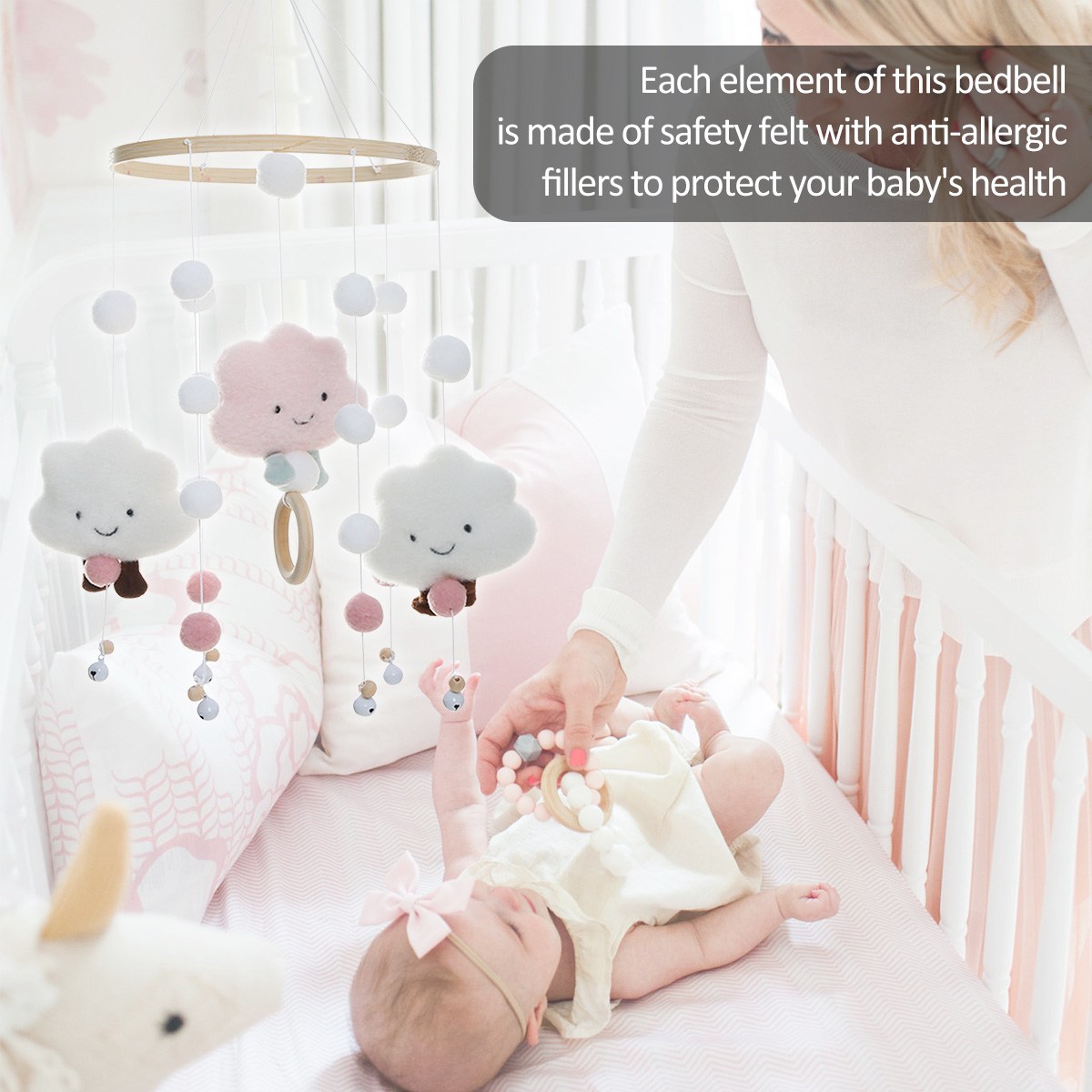 Mobile Wind Chimes with Cloud  - Crib Mobile Musical のレビューと価格