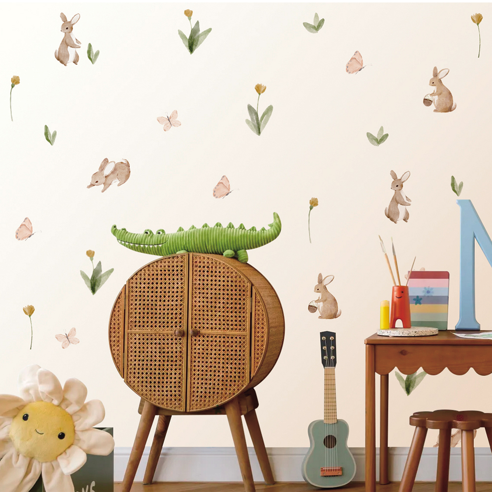 Summertime Watercolor  Cute Bu - Baby Nursery Stickers のレビューと価格