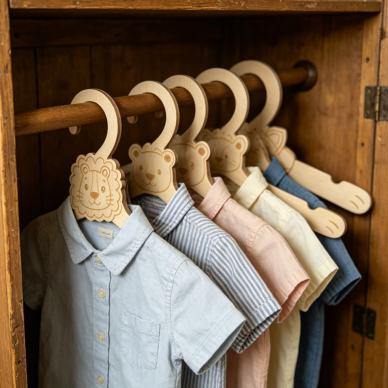 6pcs Jungle Animal Wooden Clot - Baby Nursery Hangers のレビューと価格