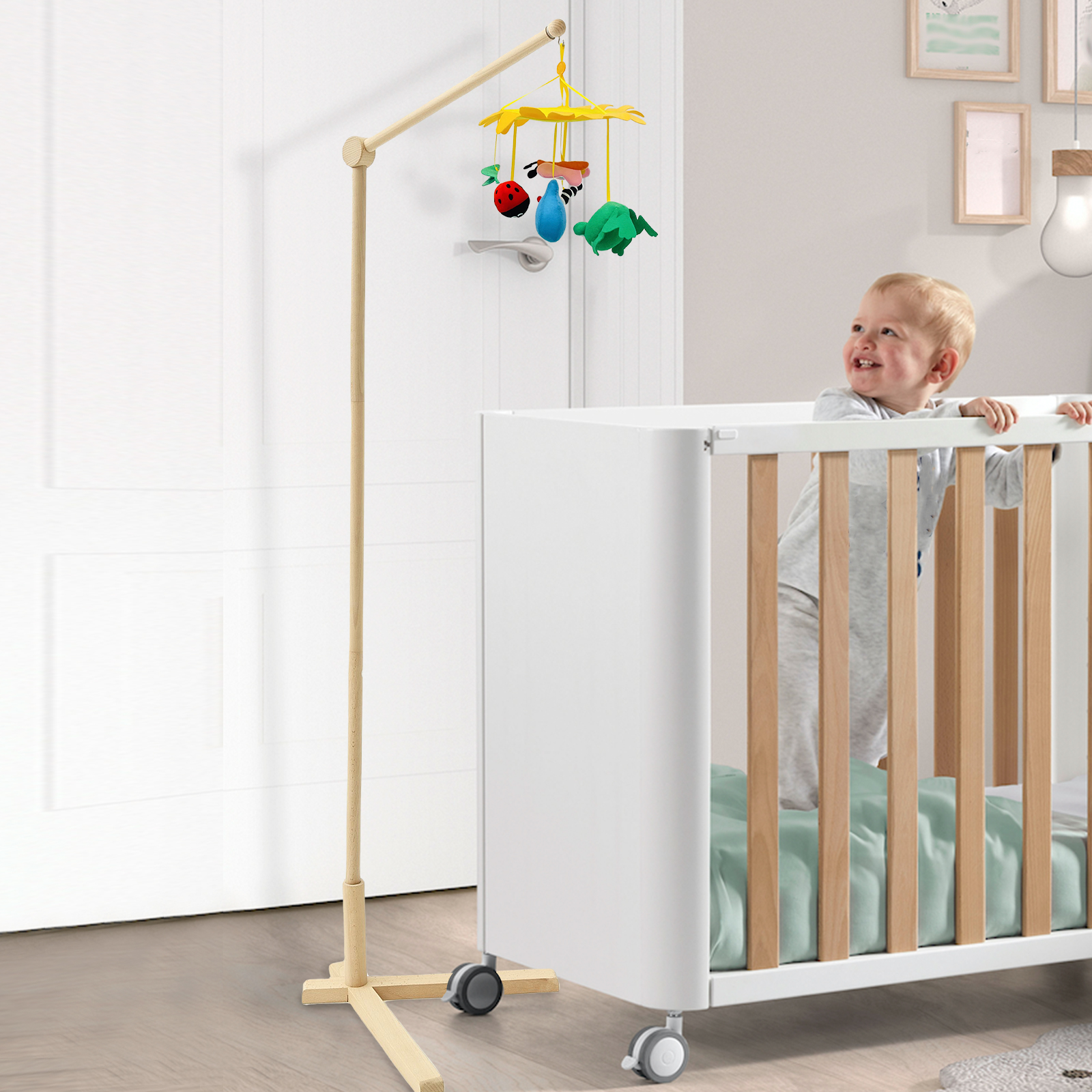 Wood Floor Standing Crib Mobil - Baby Nursery Crib のレビューと価格