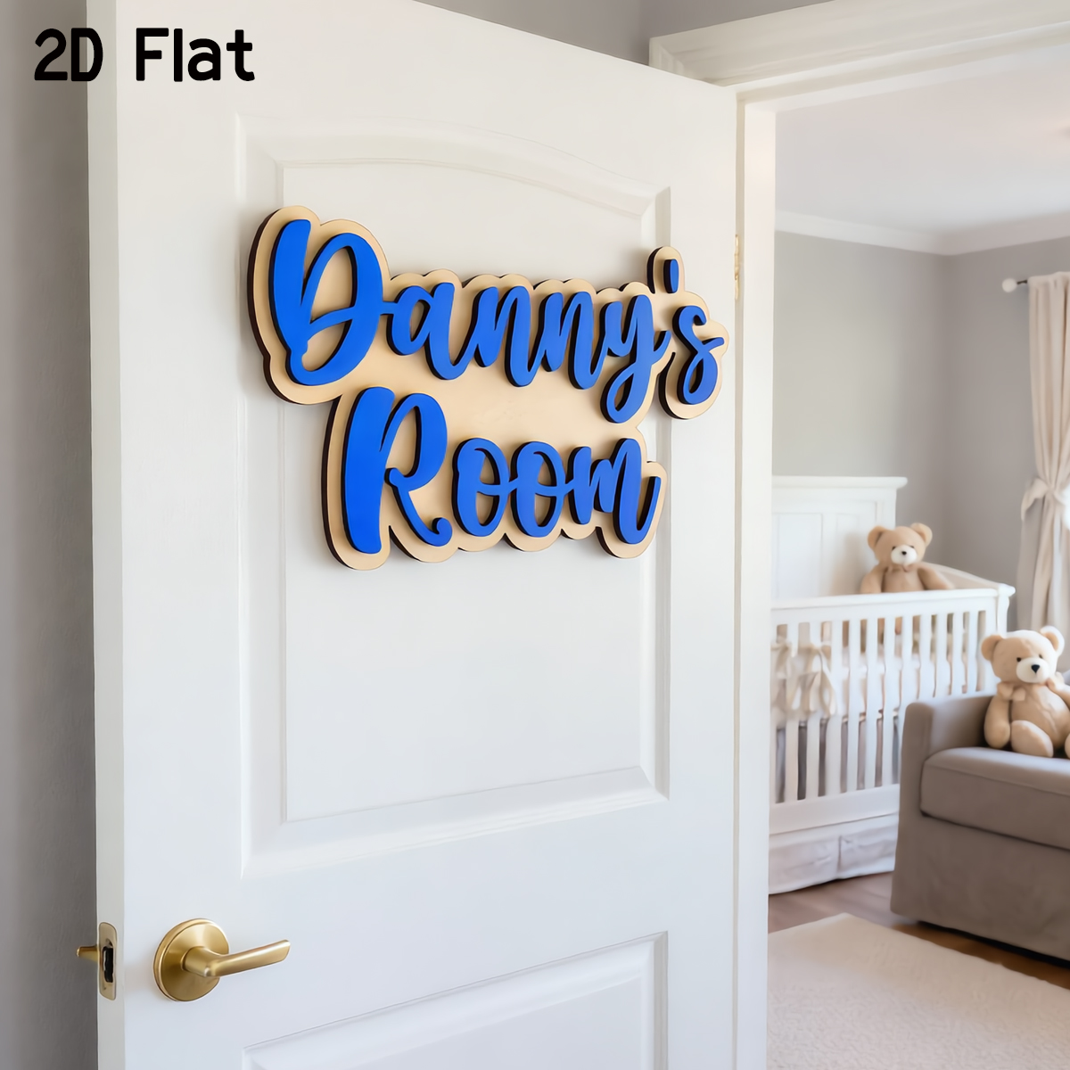 1Pc Cutom Blue Wooden Acrylic  - Baby Nursery Usa のレビューと価格