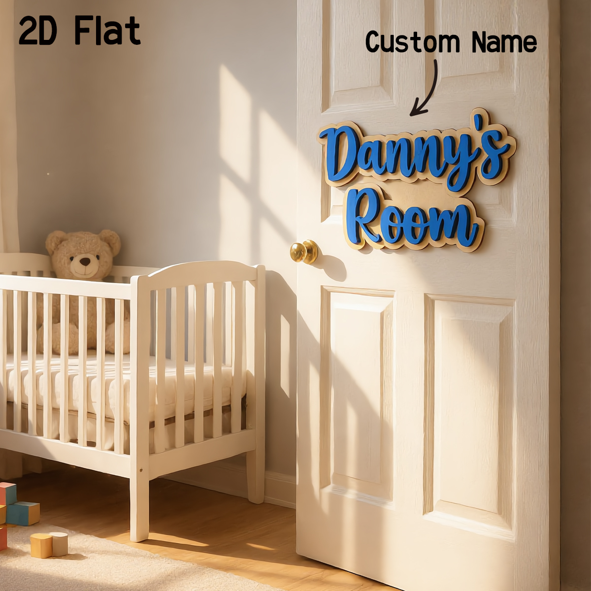 1Pc Cutom Blue Wooden Acrylic  - Baby Nursery Usa のレビューと価格