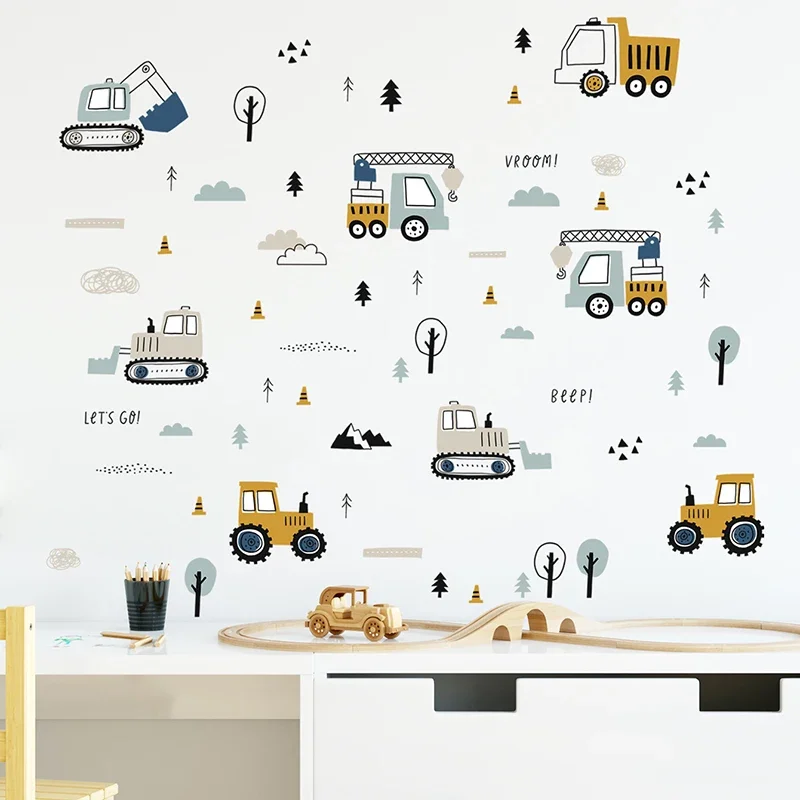 Hand Drawn Cute Cars Cargo Tru - Baby Nursery Design のレビューと価格