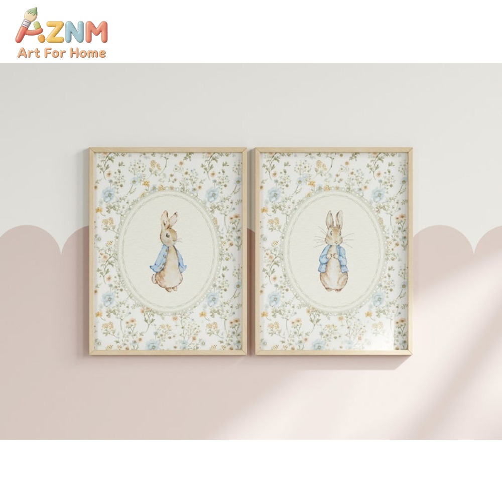 AZNM Vintage Peter Rabbit Canv - Baby Nursery Wall Art のレビューと価格
