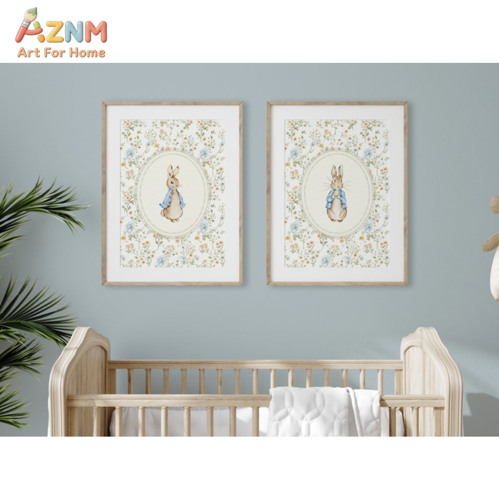 AZNM Vintage Peter Rabbit Canv - Baby Nursery Wall Art のレビューと価格