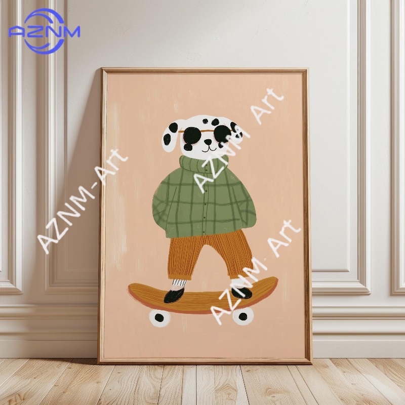 1PC Funny Animal Skateboarding - Baby Nursery Design のレビューと価格