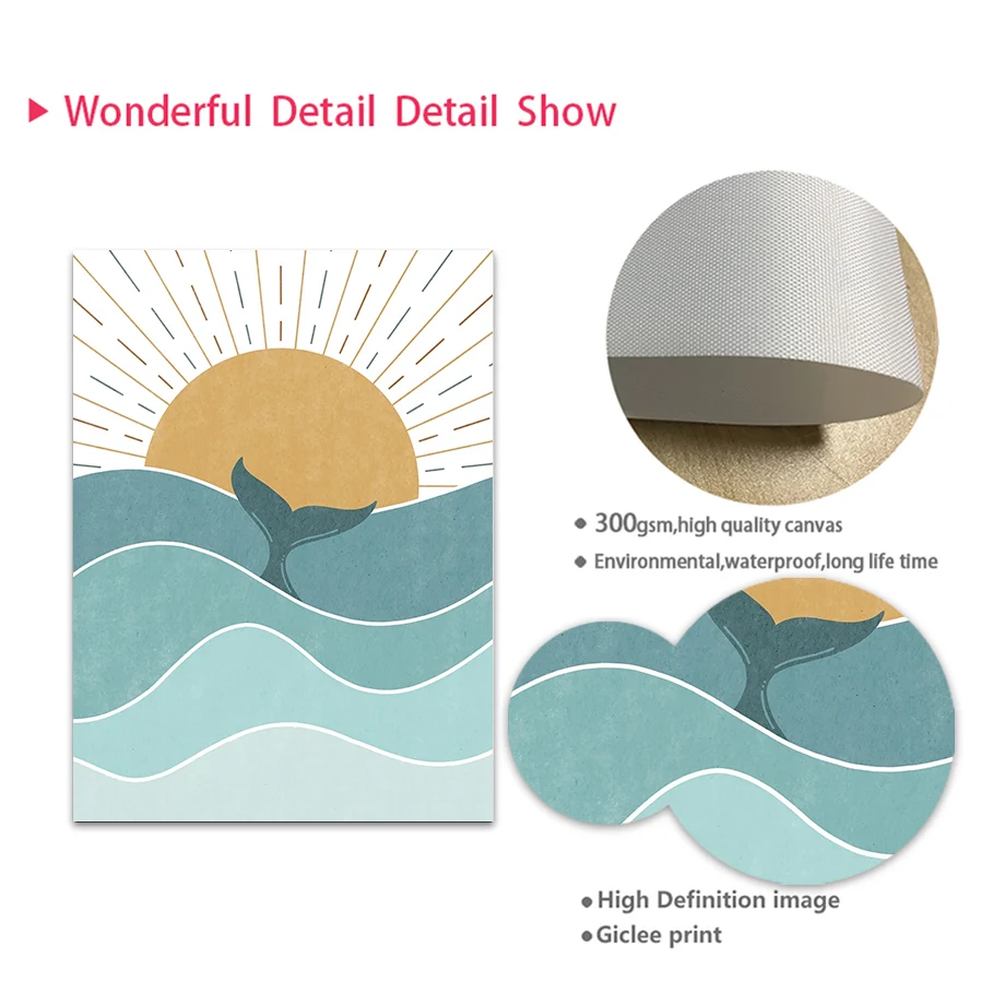 1pc frameless Fish Whale Seagu - Baby Nursery Quotes Wall Art のレビューと価格