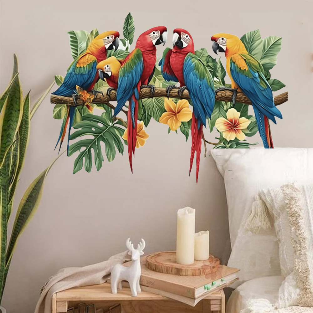 3Pcs Parrots on Branch Wall St - Baby Nursery Design のレビューと価格