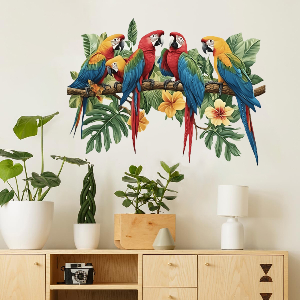 3Pcs Parrots on Branch Wall St - Baby Nursery Design のレビューと価格