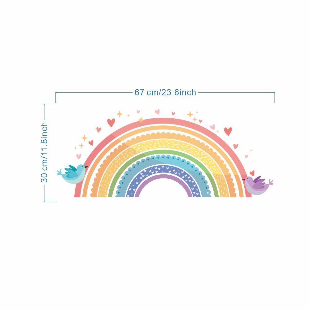 Colorful Rainbow Bird Love Wal - Baby Nursery Design のレビューと価格