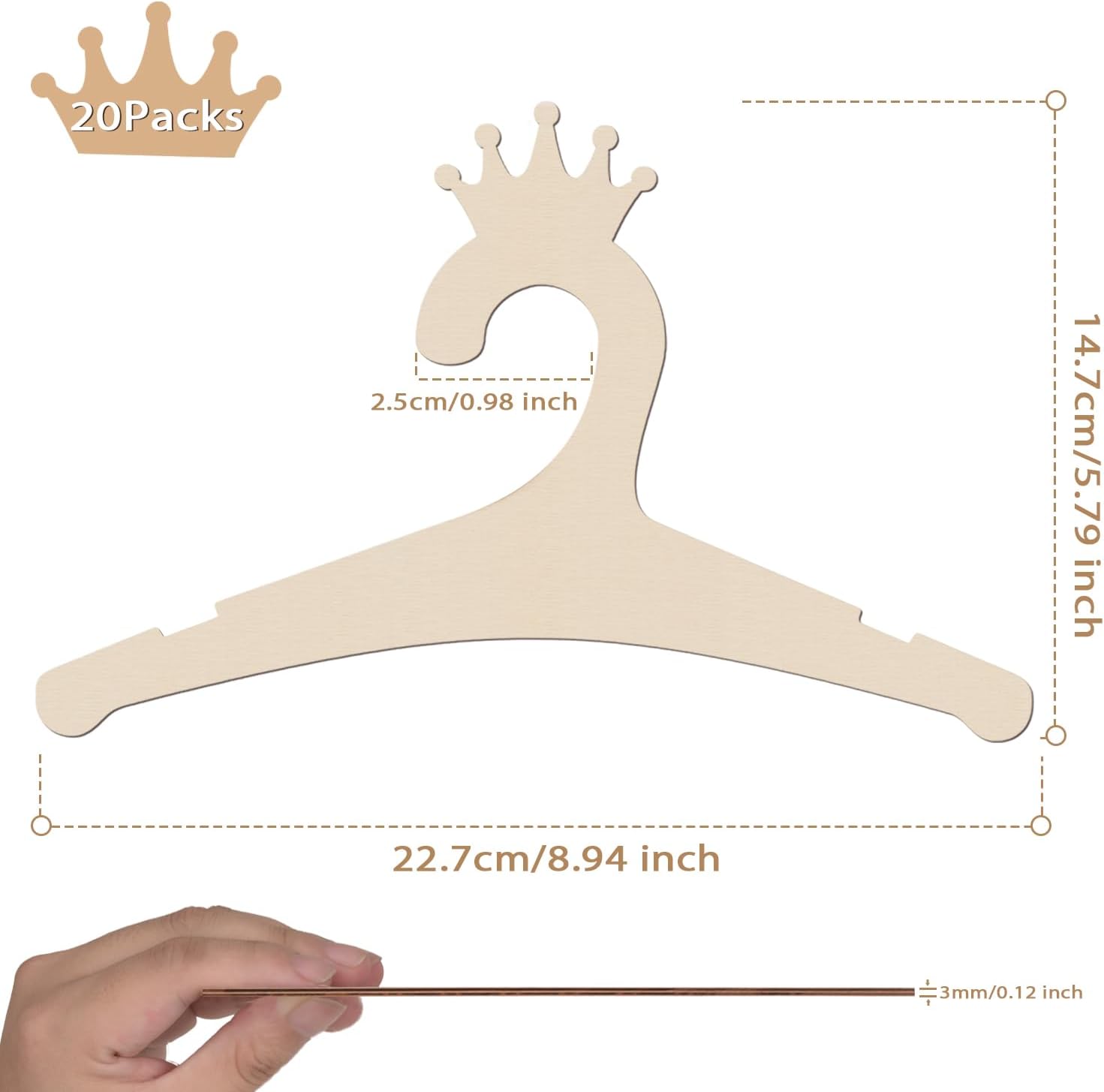 Wooden Baby Hangers 9 Inch, Cu - Baby Nursery Hangers のレビューと価格